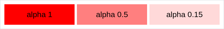 three red buttons fading out, the black text staying solid
