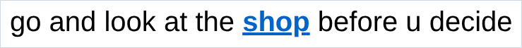 one word in a sentence coloured, bold and underlined