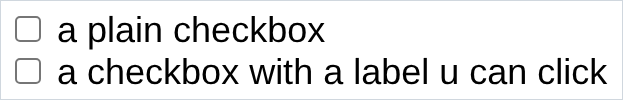 two checkboxes with text next to them