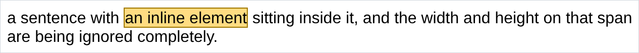 a highlighted phrase inside a sentence, no wider than its own words
