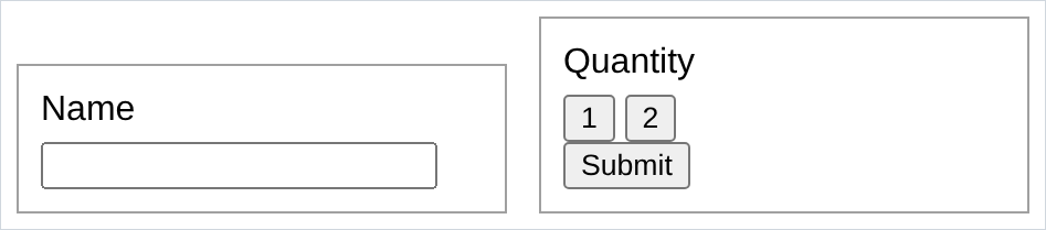 two bordered panels side by side, each with its own contents