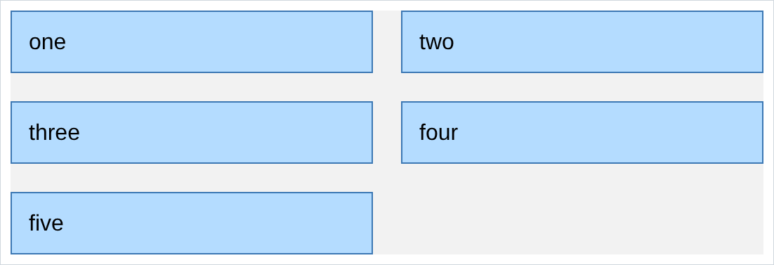 two equal columns filling the whole container