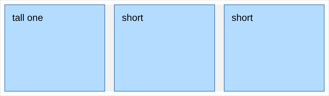 two short boxes stretched to match a tall one