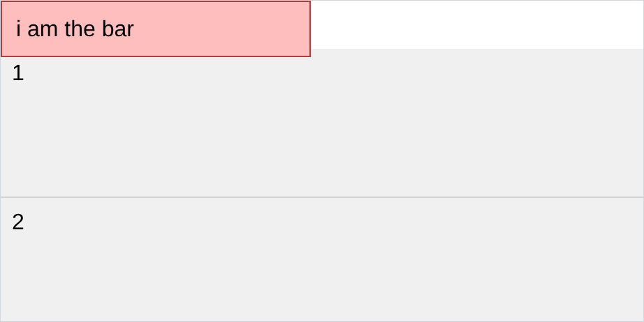 the pink bar at the top left, overlapping the text, exactly like the fixed one