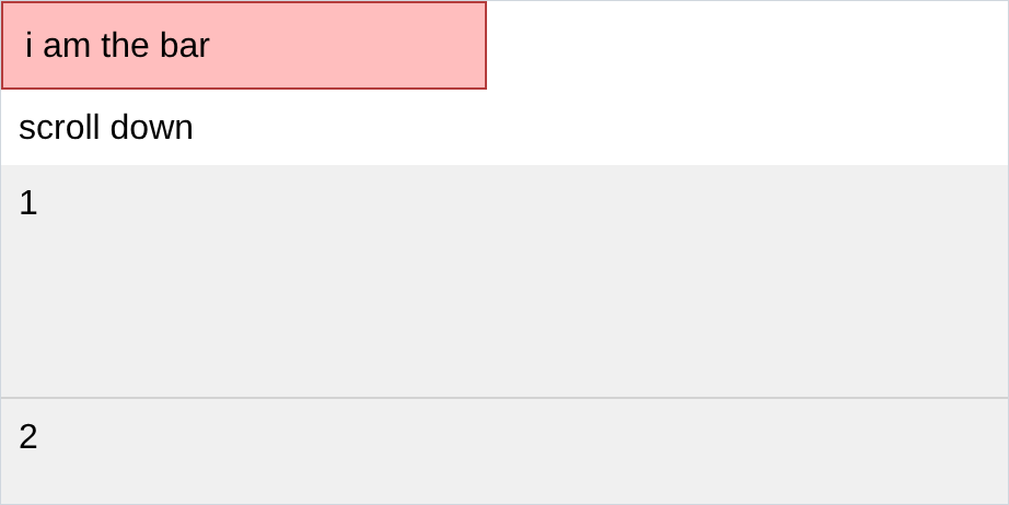 a pink bar at the top of a page, with text below it